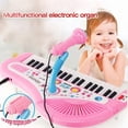 thumbnail image 1 of Piano musical electrónico para niños de 37 teclas con micrófono, color rosa, 1 of 6