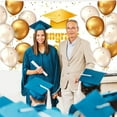 thumbnail image 5 of Meitianfacai Gold and White Graduation Party Decorations, 71"x45" Class of 2024 Graduation Banner for Men Women Congratulations Graduation Backdrop Party Supplies, 5 of 8