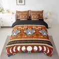 thumbnail image 2 of Western Full Bedding Sets With Sheets Bull Skull Bed In A Bag 7 Piece Comforter Set Boho Aztec Bedding Set For Kids Adults Bohemian Exotic Bed Set Reversible, 2 of 5