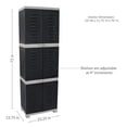 thumbnail image 6 of Sunnydaze Lockable Adjustable 72" Plastic 4-Shelf Freestanding Garage Storage Cabinet, Charcoal with Gray Trim, 6 of 11