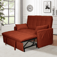 thumbnail image 2 of 61-inch large-size living room/bedroom fabric sofa bed combination, reinforced iron frame, storage pockets on both sides, adjustable backrest., 2 of 9