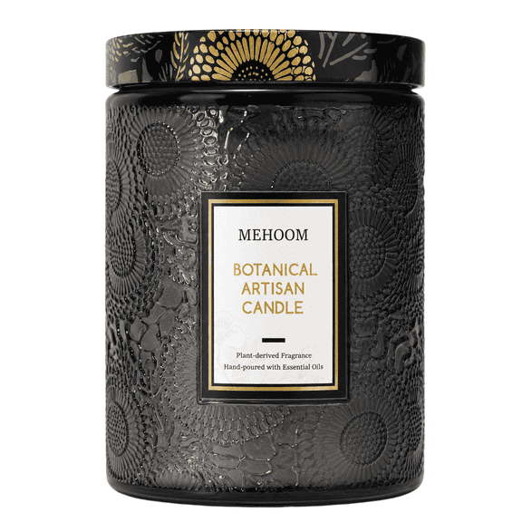 MEHOOM Men's Cologne Wood Wick Scented Candle, 20oz Large Beeswax & Soy Blend, Clean Burning 100-Hour Candle, Cozy Gift for Home Decor