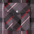 thumbnail image 7 of Coevals Club Mens Pearl Snap Plaid Western Cowboy Button Up Short Sleeve Shirts Purple Red Black 23 Medium, 7 of 7
