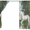 thumbnail image 4 of Coolnut 2PCS Unicorn in A Magical Forest Sheer Gauze Door Curtains, 78"x55" Window Curtain Drapes for Living Room Kids Bedroom Window Treatment Decor, 4 of 4