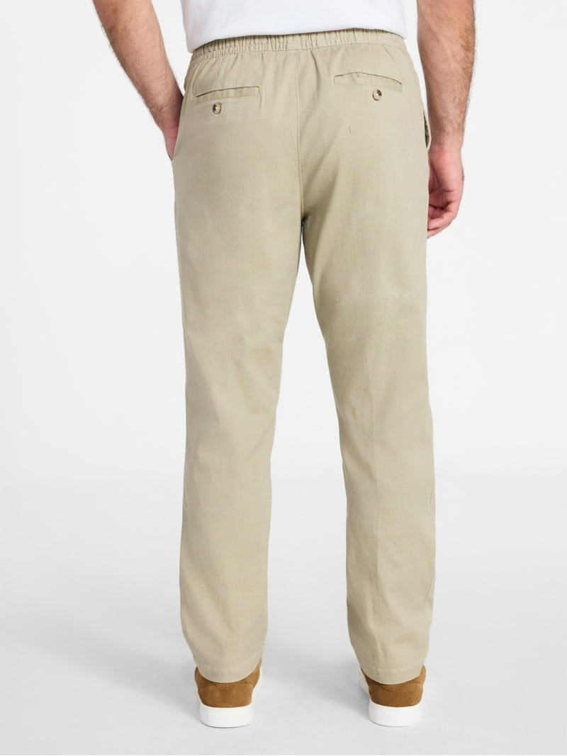 George Men's Pull-On Chino Pants, 31.5 Inch Inseam, Elastic Waist