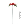 thumbnail image 3 of Steadlien Realistic Poinsettia Floral Arrangement - Christmas 5-Branch Artificial Flower Bouquet - Premium Holiday Home Decor Centerpiece for Table and Mantel Seasonal Display, 3 of 6