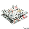thumbnail image 4 of Pillow Perfect Pom Pom Play Tufted Seat Cushions (Set of 2) Peachtini, 4 of 5