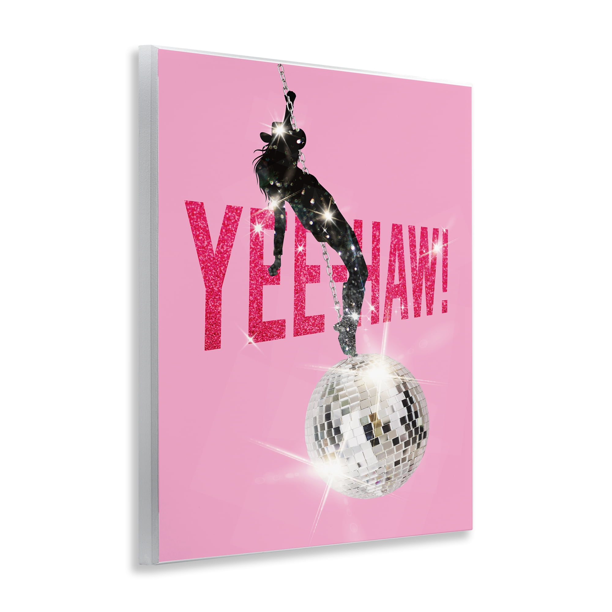 Stupell Industries Yeehaw Disco Cowgirl Text & Numbers Painting Unframed Art Print Wall Art, 11 x 14