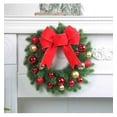 thumbnail image 3 of JeashCHAT Christmas Wreath for Front Door, 11.8" Christmas Wreath with Red Bow and Ball Ornaments, Holiday Decoration for Fireplace Home Outdoor Indoor Xmas Decor, 3 of 6