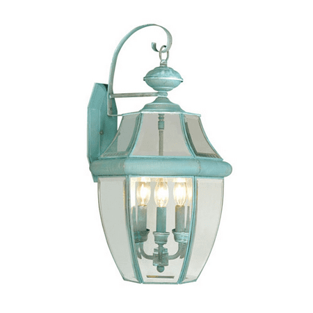 

Wall Sconces 3 Light With Clear Beveled Glass Verdigris size 23 in 180 Watts - World of Crystal