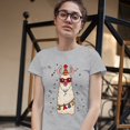 thumbnail image 3 of Tee Hunt Christmas Llama T-Shirt Merry and Bright Let It Snow Funny Xmas Women's T-Shirt Tee, Gray, Large, 3 of 5