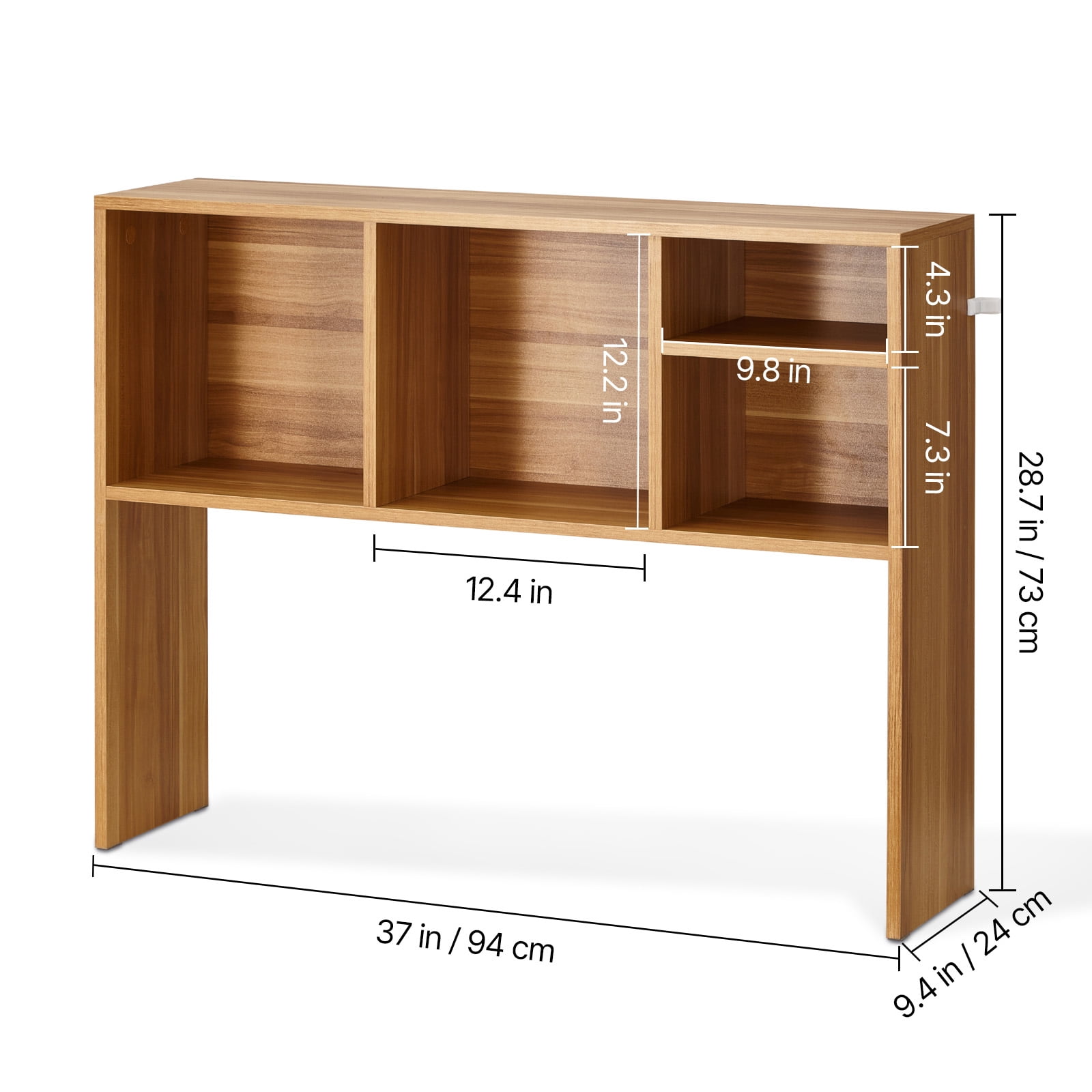 KFFKFF 1-Tier Wooden Desktop Organizer, 37" x 9.4" x 28.7" Storage Rack with Anti-Slip Pads, Ideal for Office, Home, and Dorm Use