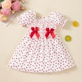 thumbnail image 4 of Tisuna Baby Girls Dress Polka Dot Bowknot Print Short Sleeve Square Neck Dresses Cute Lightweight Girls Fall Dress White Size 9-12 Months, 4 of 7