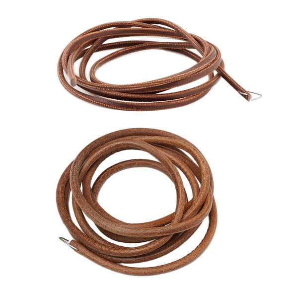 KRONDO Antique Sewing Machine Treadle Belt 2-Pack - Genuine Leather Drive Belt for Vintage Foot Pedal Cabinets