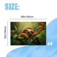thumbnail image 2 of BaHomeck placemats Set of 4 rectangle Linen Cotton Placemats for Dining Table Washable Heat Resistant,18*12inch,Cute Sloth Nestled In The Lush Greenery Of Rainforest, 2 of 4