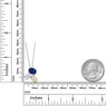 thumbnail image 4 of 925 Silver and 10K Yellow Gold Blue Created Sapphire and White Moissanite Pendant Necklace for Women (3.00 Cttw, Oval 8X6MM, 7X5MM and 6X4MM, Gemstone September Birthstone, with 18 inch Chain), 4 of 4