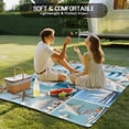 thumbnail image 4 of Outdoor Rug 3x5 ft Coastal Nautical Waterproof Outdoor Patio Rug Mat Non Slip Outside Area Rugs Carpet for RV,Camping,Porch,Deck,Pool,Balconybackyard,Beach Anchor Lighthouse Starfish Blue, 4 of 9