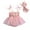 Q389 Pink, variant on Curuila Newborn Baby Girls Romper Sleeveless Flower Print Mesh Square Neck Bodysuit With Headbands Fashionable Soft Jumpsuit Blue Size 12-18 Months