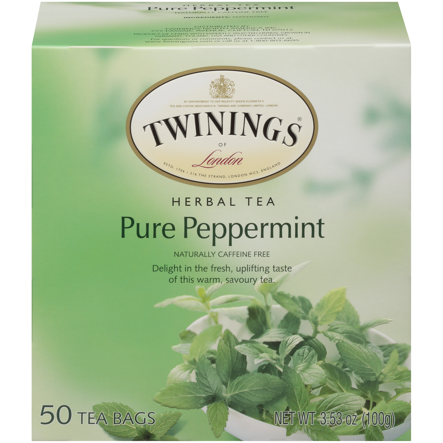 Twinings Pure Peppermint Herbal Tea Bags, 50 Ct