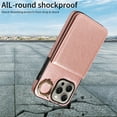 thumbnail image 6 of ELEHOLD Magnetic Wallet Case for iPhone 15, Built-in 360°Rotation Ring Stand,Slim Shockproof with Card Slot Retro PU Leather, Hybrid Rugged Drop Protective Cover, rosegold, 6 of 8