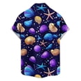 thumbnail image 4 of Ceisia Men's Hawaiian Vibrant Marine Life Print Short Sleeve Shirt | Navy Casual Button Down Beach Top Gifts, 4 of 6