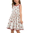 thumbnail image 4 of Bovxnpu Girls Dresses Summer Outfits Graphic Sleeveless Tank Waist-Fitted Crew Neck Sundress, 4 of 8