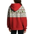 thumbnail image 5 of Fiaer Christmas Womens Oversized Hoodie Trendy Baggy Long Sleeve Hooded Sweatshirts Funny Graphic V Neck Pocket Xmas Tops 1-Red XXS, 5 of 5