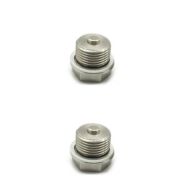 Riwesomey Tornillos universales para cárter de aceite de motor, pernos de drenaje de Metal de repuesto con arandela, reparación de M18x1.5 2piezas