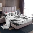 thumbnail image 1 of Erosebridal Japanese Mount Fuji Sheet Set Twin, Ink Printing Bedding Sets Twin Size, Teens 3 Pieces, 1 of 7