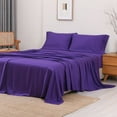thumbnail image 7 of Queen Size Viscose Sheet Set with 16"Deep Pockets Fitted Bed Sheet Set, Purple, 7 of 7