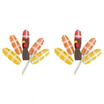 12X Wooden Turkey Planter Sticks,Thanksgiving Decorations for Outdoor Garden Farms Patio Thanksgiving