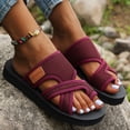 thumbnail image 2 of Ruyang Flat Sandals Women Comfortable Beach Womens Sandals Memory Foam Vacation Non Slip Women's Sandals Slides for Women, 2 of 7