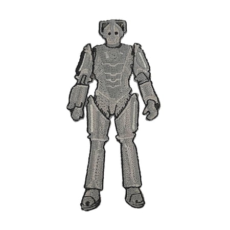 Cyberman Doctor Who Character Iron On Patch - 3.5 inches tall