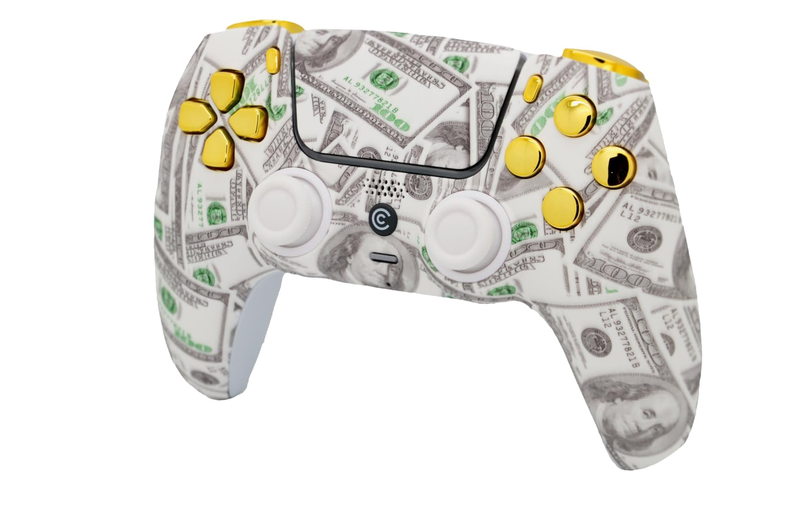 Custom Wireless Controller Compatible with PS5 - Multiple Designs Available (Money & Gold Inserts)