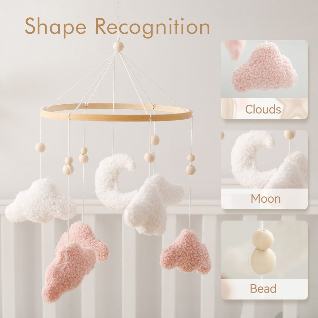 Sinyiin Musical Baby Crib Mobile With Cloud Moon Design Stimulating Senses Through Color Sounds For Early Development