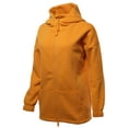 thumbnail image 3 of A2Y Women's Casual Kangaroo Pocket Zip Up Snap Button Sweatshirt Hoodie Jacket (S-3XL) Ash Mustard 2XL, 3 of 5