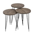 thumbnail image 4 of Set of 3 Nesting End Tables - PAK Home Round Stacking Coffee Side Tables for Small Spaces, Nightstand Bedside Table with Metal Legs for Bedroom, Living Room, Home Office, Sturdy&Easy Assembly, Grey, 4 of 5