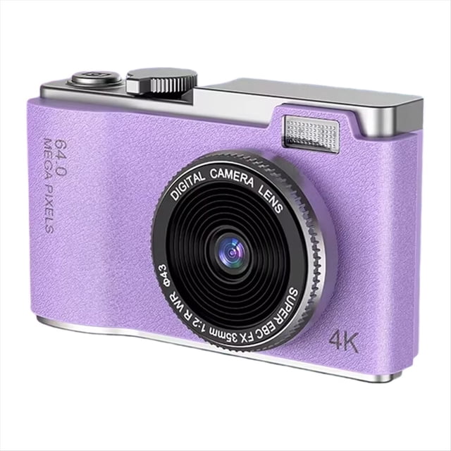 Cámara Digital 4K CCD con Zoom Digital de 8X para Estudiantes, Cámara Compacta de Fotografía Digital, Cámara para Selfies con Pantalla Giratoria de 180°, B