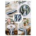 thumbnail image 3 of Blue Striped Ombre Cloth Napkins Set of 8 Reusable Dinner Napkins, Modern Blue Moire Geometric Cocktail Napkin Washable Table Napkins for Wedding/Holiday Party/Baby Shower 20"x20", 3 of 7