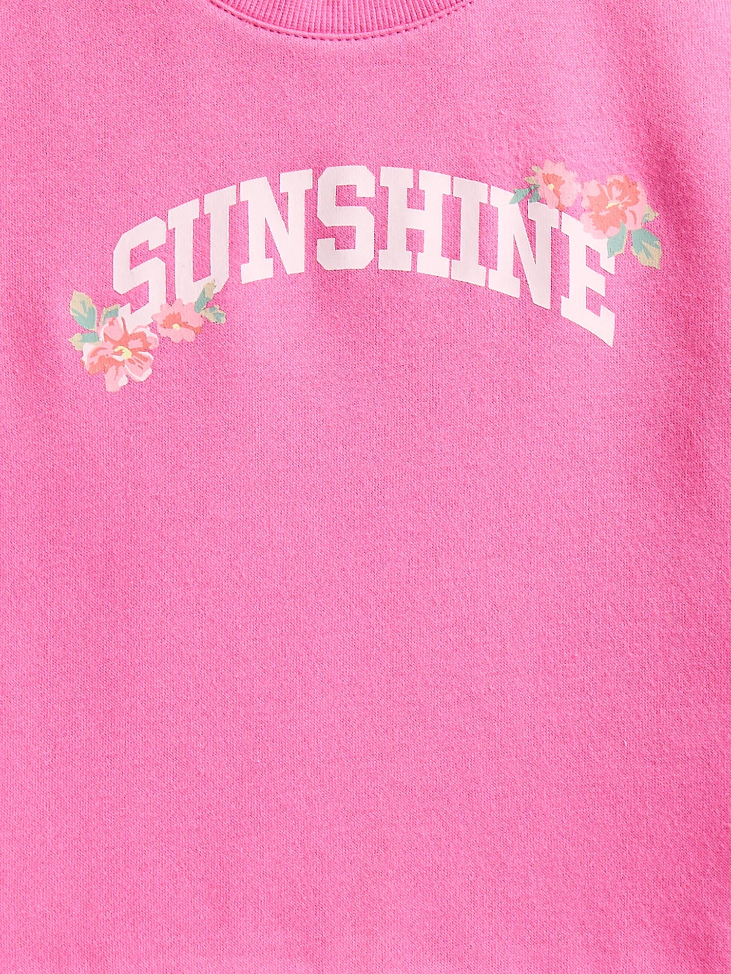 Wonder Nation Toddler Girls Fleece Sweatshirt with Long Sleeves, Sizes 2T-5T