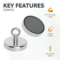 thumbnail image 5 of Ceramic Recovery Fishing Magnet with M14 Eyebolt - 125mm dia x 100mm tall - 286.65lbs Pull (Pack of 1), 5 of 6