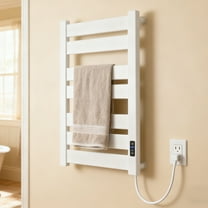 Towel Warmer Rack for Bathroom, Wall Mounted Wired Heated Towel Rack, with Timer and Temperature Adjustment, Overheat Protection Function