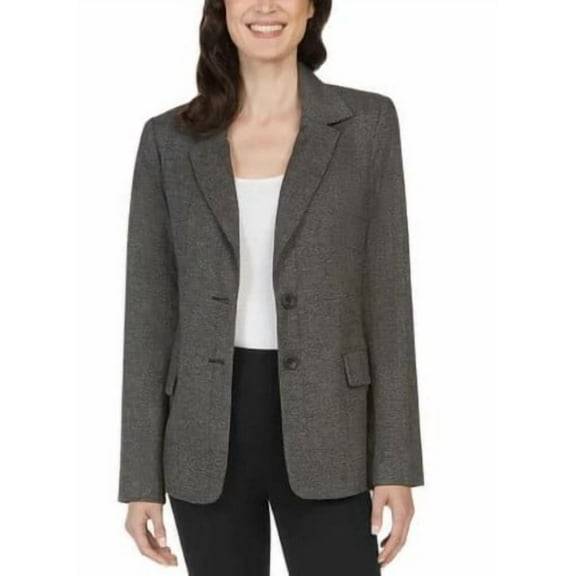 Matty M Ladies' Size XS (0-2) Classic Blazer, Charcoal Dark Gray