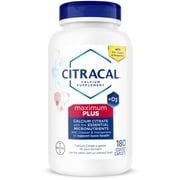 Citracal Maximum Plus Calcium Supplement with Vitamin D3 for Bone Health, 180 Coated Caplets