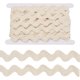 thumbnail image 4 of Cinta de zigzag de algodón de 26,5 mm (1 pulgada), 9,14 m (10 yardas), cinta de zigzag floral blanca, cinta de encaje con flecos ondulados, cinta tejida en forma de S, 4 of 9