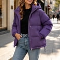 thumbnail image 2 of Jovrlynd Winter Coats for Women Fleece Lined Hooded Warm Quilted Puffer Jacket Plus Size Short Coat with Pockets, M-4XL, 2 of 7