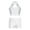 White, variant on Haitryli Girls Ballet Dance Outfits Sequins Crop Top with Shorts 2Pcs Gymnastics Leotard Performance Costume Black 14
