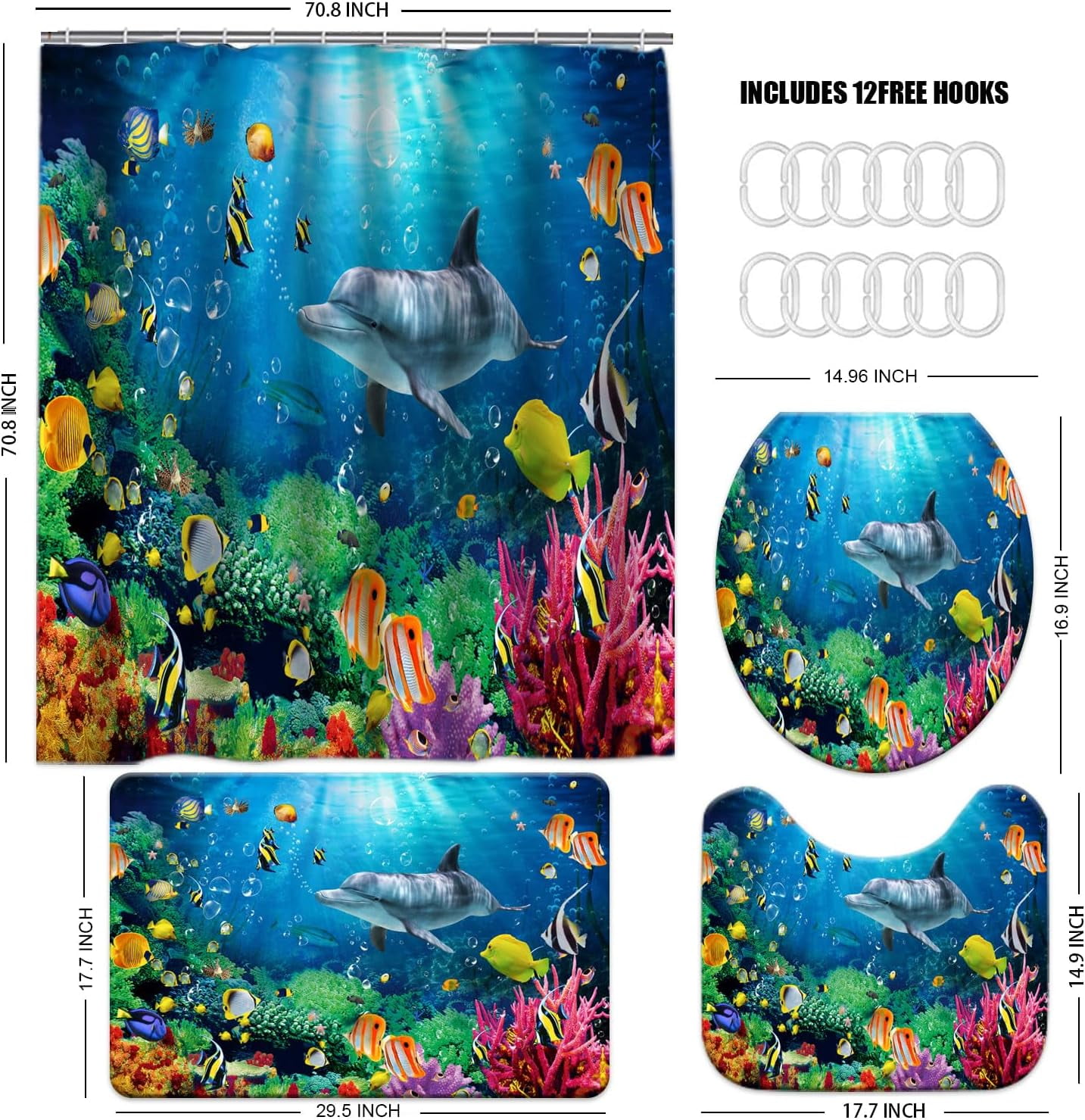 4 Pcs Colorful Gaming Shower Curtain Set for Boys Bathroom Decor Watercolor Gamepad Controller Bath Curtain with Anti-Slip Mat Kids Graffiti Game Shower 70.8x70.8in