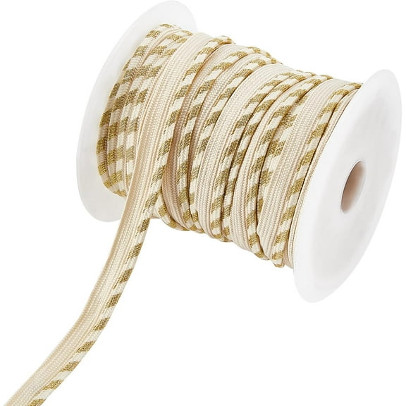 25 Yards Piping Trim with Welting Cord 3/8 inch Maxi Piping Bias Tape Lip Cord Trim with Golden Edge
