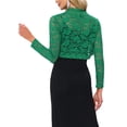 thumbnail image 3 of INSPIRE CHIC Women's Floral Lace Sheer Open Front Bolero Shrug Cropped Cardigan M Grass Green, 3 of 6